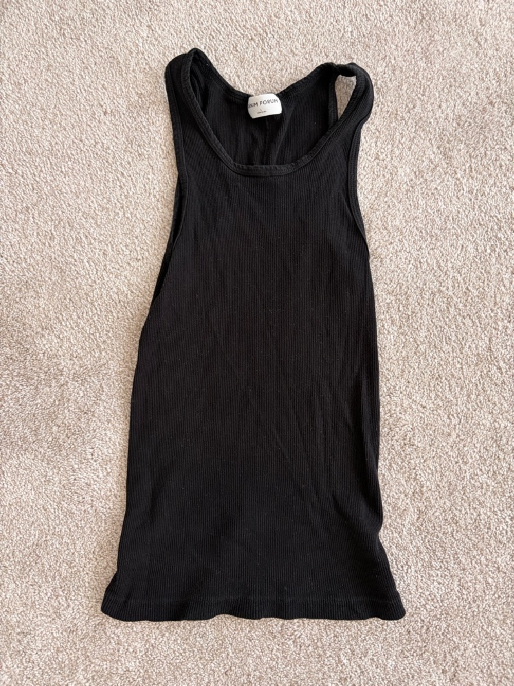 Denim Forum Black Ribbed Tank Top